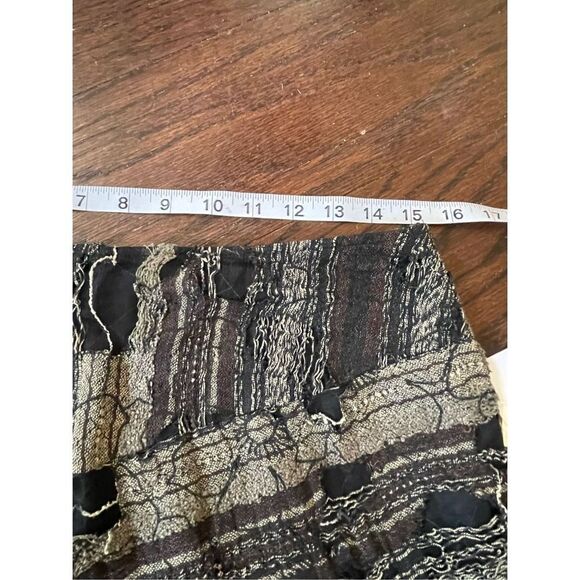 NWT Angel Iglesias‎ linen distressed knee length skirt size 44 - Picture 7 of 11